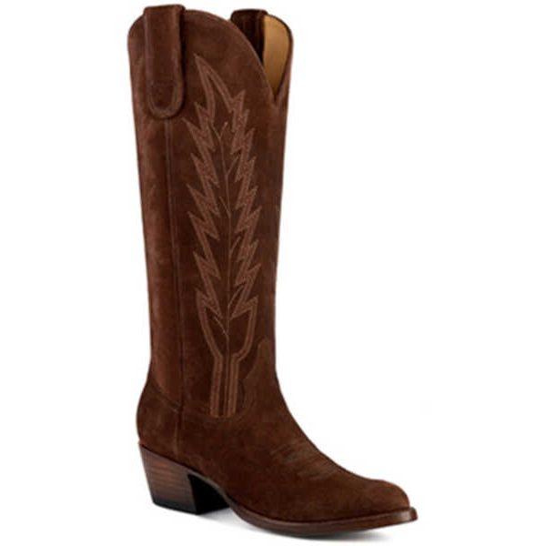 MACIE BEAN - WOMEN'S LIFE'S LIKE A BOX OF CHOCOLATES SUEDE TALL WESTERN BOOTS - POINTED TOE - CHOCOLATE