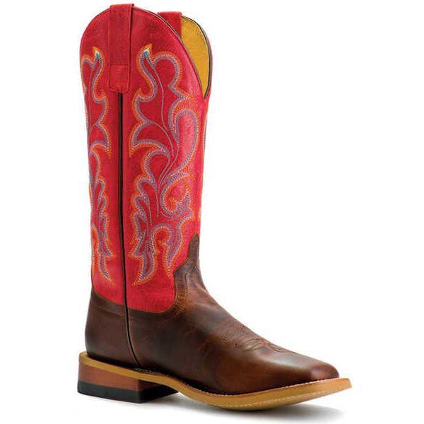 MACIE BEAN - WOMEN'S OLD TOWN ROAD WESTERN BOOTS - BROAD SQUARE TOE - RED