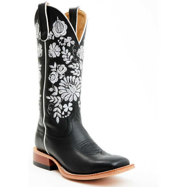 MACIE BEAN - WOMEN'S BLACK EYED SUSAN WESTERN BOOTS - SQUARE TOE - BLACK